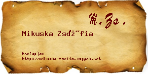 Mikuska Zsófia névjegykártya