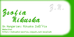 zsofia mikuska business card